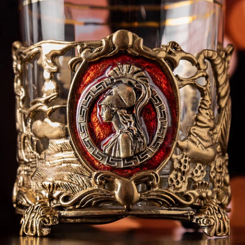 Стакан для виски  гороскоп Дева в деревянной шкатулке