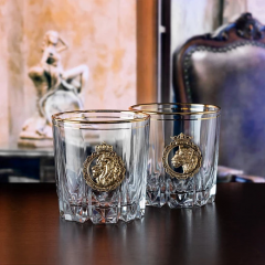 Набор бокалов для виски/подарочный набор бокалов Лев и львица Роял в подарочной коробке / подарок мужчине