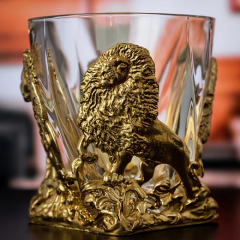 Набор из 2-х бокалов для виски ручная работа Львы в подарочной упаковке 10059610