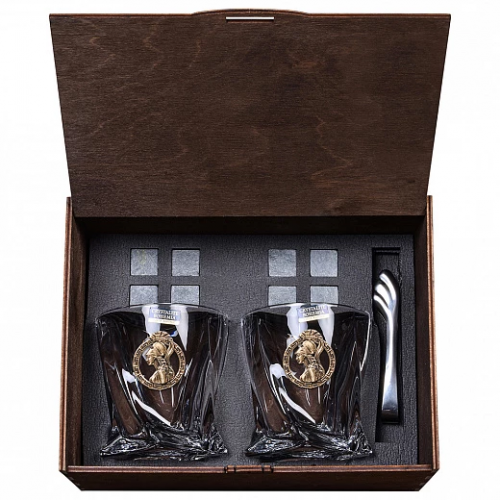 Бокалы для виски знак зодиака  "Дева" в деревянной коробке GP-15000003