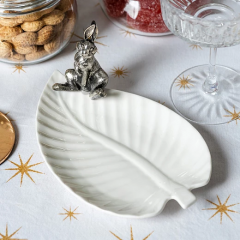 Менажница "Заяц на листе" (нейзильбер) в подарочной коробке