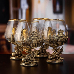 Набор из 4-х бокалов для коньяка, ручная работа, Дракон (Р) в подарочной упаковке 10059496