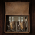Набор бокалов для виски подарочный "Зайцы" Символ 2023 в деревянной коробке с костерами GP-13000125