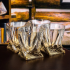 Набор из 4-х бокалов для ВИСКИ ручная работа Охота на кабана в деревянной шкатулке