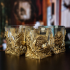 Набор из 4-х бокалов для ВИСКИ ручной работы Львы в деревянной шкатулке