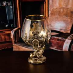 Бокал для коньяка ручной работы Дракон на шаре 420 мл в подарочной коробке 10059492
