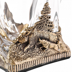 Набор из 2-х бокалов для виски ручная работа Охота на кабана в подарочной упаковке 10059617