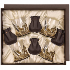 Набор из 4-х бокалов для виски ручная работа Охота на оленя 1200104