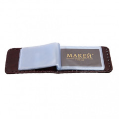 004-15-80А визитница мужская «Россия Златоглавая» с накладкой из Златоуста (никель, золото 999 пробы)