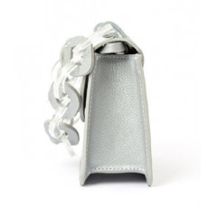 115-08-21/4 кожаная сумка женская «Valery». Цвет серо-голубой