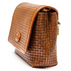 115-07-56 Сумка женская кожаная Modena орех