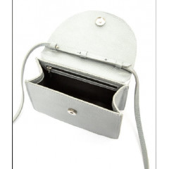 115-08-21/4 кожаная сумка женская «Valery». Цвет серо-голубой