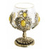 Набор из двух бокалов для коньяка  с иск. камнем (Янтарь желтый) GP-050402046/3 в деревянной шкатулке