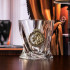 Набор  подарочный из 3-х бокалов для виски Лев и 2-х бокалов для коньяка Львица роял в деревянной шкатулке с гравировкой GP-300722