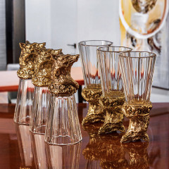 Набор из 6-ти стопок Волк  в деревянной шкатулке с гравировкой GP-300739