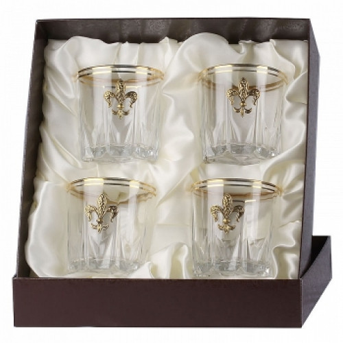 Набор бокалов для виски Карат(золот. обводка) Лилии 4 шт. в пейсли GP-10056566