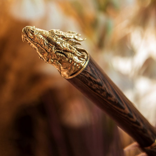 Шампуры ручной работы "Дракон" в кожаном чехле с деревянной ручкой GP-200027