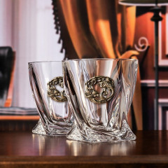 Набор 2 бокала для виски с накладкой "Рыбы", в шкатулке Mr Whiskey 300653