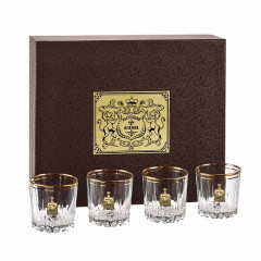 Набор из 4 бокалов для виски "Настоящий мужчина-2" в подарочной коробке