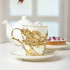 Чашка чайная из фарфора ИФЗ в подстаканнике из латуни "Ирис"