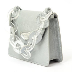 115-08-21/4 кожаная сумка женская «Valery». Цвет серо-голубой