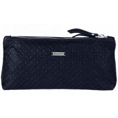 048-08-32/1 Косметичка кожаная Компакт синяя