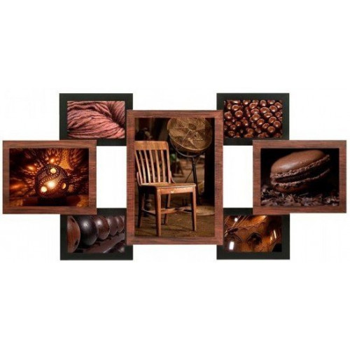 Гармония-1 коричневая деревянная мультирамка