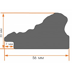 53-G6 багет из пластика золото