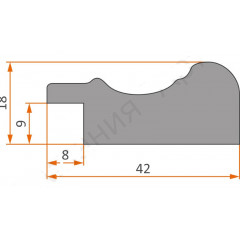 42-18 багет из пластика красный