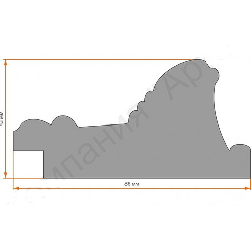 86-26 багет из пластика серебро