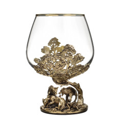 Набор 2 бокала для коньяка "Волки" и "Медведи", в коробке из дизайнерского картона 10051301