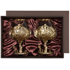 Набор 2 бокала для коньяка "Охота на Уток" и "Охота на Лося", в коробке из дизайнерского картона 10059178