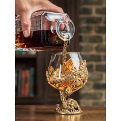 Набор 2 бокала для коньяка(R) "Лев/Львица",в черной подарочной упаковке 10059234