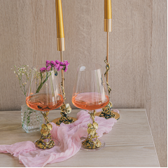 Подарочный набор из 2 бокалов для вина "Орхидея-4" в картонной коробке