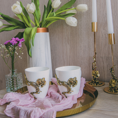 Подарочный набор из 2 кружек Орхидея-2 в картонной коробке