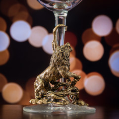 Бокал для вина "Лев на ветке" (со статуэткой на ножке)