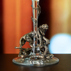 Набор 2 бокала для вина "Лев и Львица на ветке", (со стат. на ножке)