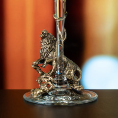 Набор 2 бокала для вина "Лев и Львица на ветке", (со стат. на ножке)