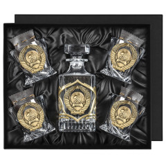 Набор "Великая Россия": 4 бок. для виски "Квадро", Штоф "TImeless", "Герб СССР" 13000729