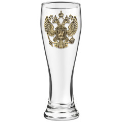 Бокал для пива, "Герб РФ", латунь