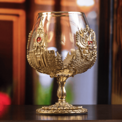 Набор 2 бокала для коньяка "Москва" и "Россия", в черной подарочной коробке 50402043