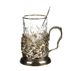 Подстаканник "Охота на кабана" деревянный футляр с гравировкой 10056268