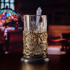 Подстаканник ручной работы "55 лет" Юбилейный в деревянной шкатулке 13000081