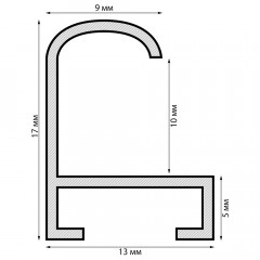 Рамка серебро 9 мм А2 (42-59) Nielsen (Нельсон) алюминиевая