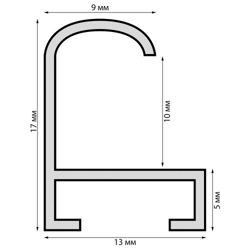 Рамка серебро 9 мм А2 (42-59) Nielsen (Нельсон) алюминиевая