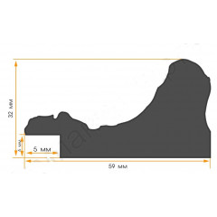 573-01 багет из пластика серебро