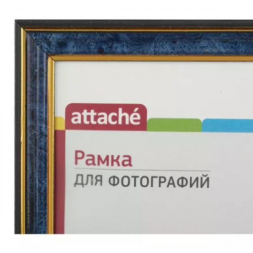 AT-3 Рамка А4 пластик 20 мм синий с золотом