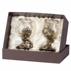 Набор из двух бокалов для коньяка Охота на кабана и Осетр (ст) в подарочной коробке